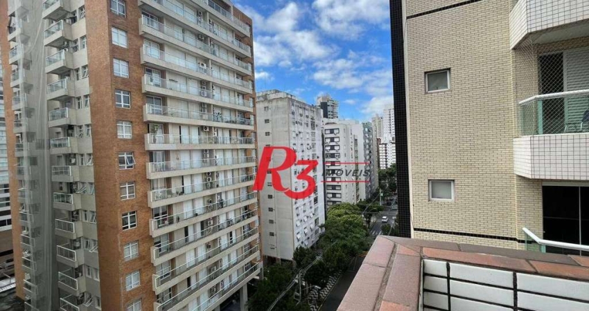 Apartamento com 1 dormitório para alugar, 45 m² por R$ 3.300,00/mês - Gonzaga - Santos/SP