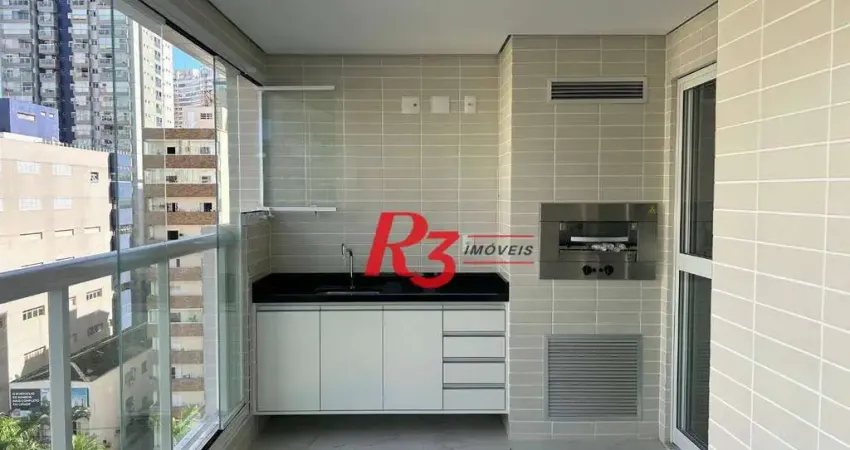 Apartamento com 2 dormitórios para alugar, 87 m² por R$ 7.500,00/mês - Gonzaga - Santos/SP