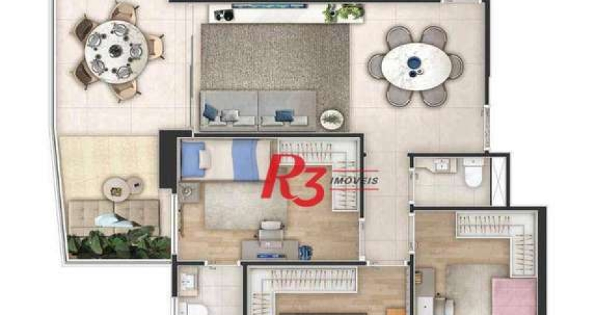 Apartamento à venda, 108 m² por R$ 1.571.000,00 - José Menino - Santos/SP