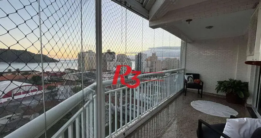 *ACEITA PERMUTA* Apartamento com 4 suítes com varanda e vista mar, 240 m² por R$ 2.200.000 - Ponta da Praia - Santos/SP