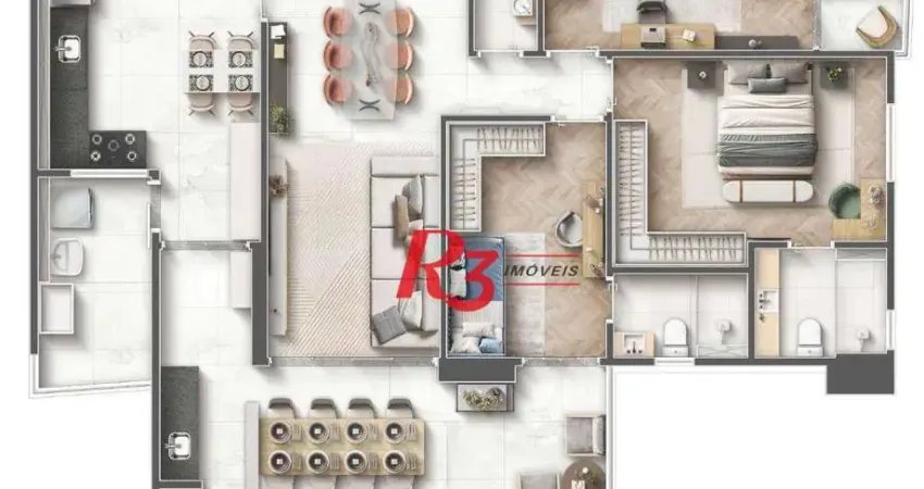 Apartamento com 3 dormitórios à venda, 116 m² por R$ 1.792.252 - Embaré - Santos/SP