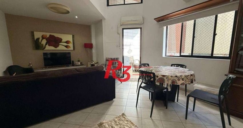 Apartamento Duplex com 1 dormitório à venda, 83 m² por R$ 480.000,00 - Ponta da Praia - Santos/SP