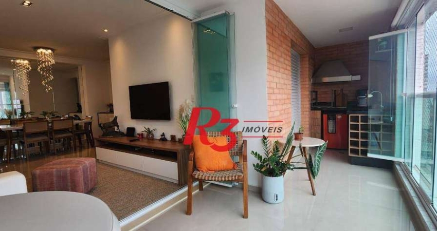 Apartamento com 2 dormitórios para alugar, 119 m² por R$ 13.455,00/mês - Embaré - Santos/SP