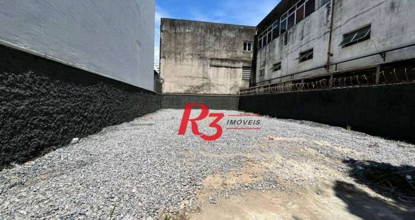Terreno para alugar, 160 m² por R$ 10.572,79/mês - Macuco - Santos/SP
