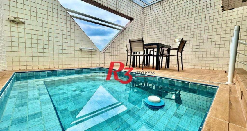 Cobertura com 3 dormitórios à venda, 137 m² por R$ 1.100.000,00 - Campo Grande - Santos/SP