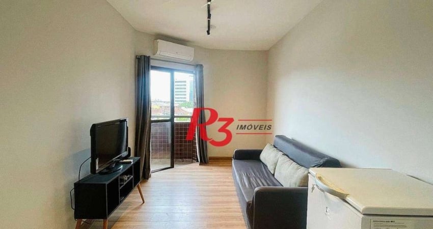 Apartamento com 1 dormitório para alugar, 51 m² por R$ 3.200,00/mês - Vila Matias - Santos/SP