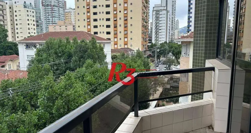 Apartamento com 3 dormitórios para alugar, 188 m² por R$ 6.500,02/mês - Gonzaga - Santos/SP