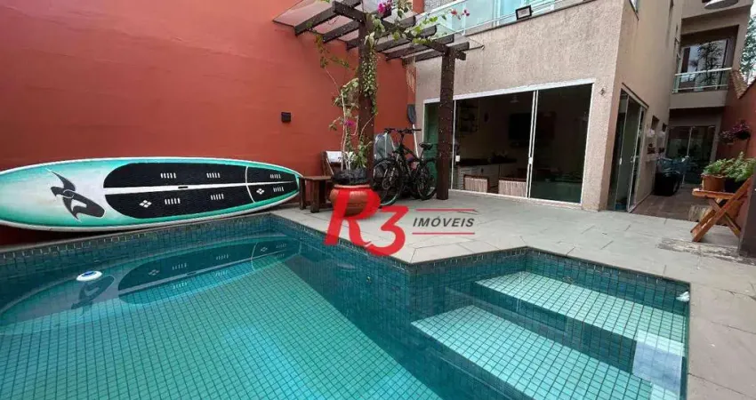 Sobrado com 4 dormitórios à venda, 180 m² por r$ 1.500.000,00 - aparecida - santos/sp