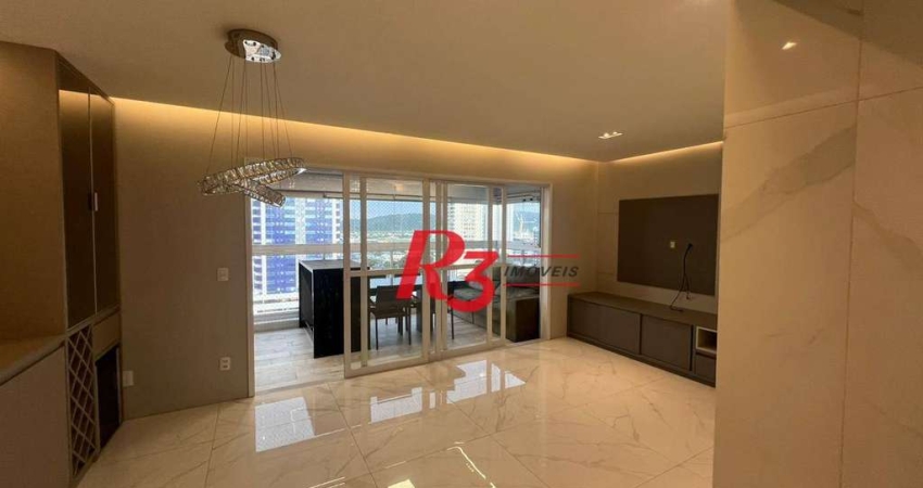 Apartamento com 3 dormitórios para alugar, 111 m² por R$ 9.500,00/mês - Ponta da Praia - Santos/SP