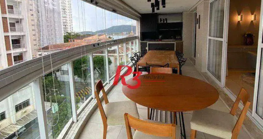 Apartamento com 4 dormitórios à venda, 186 m² por R$ 2.200.000,00 - Ponta da Praia - Santos/SP