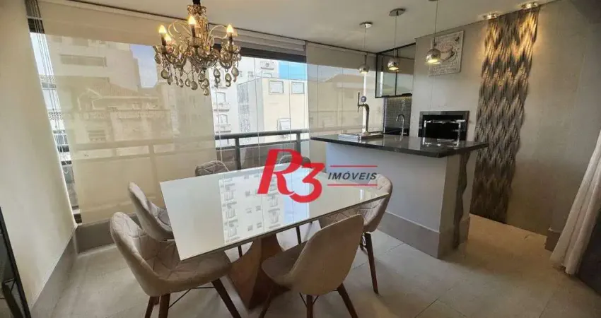 Apartamento com 3 dormitórios à venda, 111 m² por R$ 1.200.000,00 - Ponta da Praia - Santos/SP