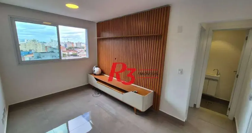 Apartamento com 1 dormitório para alugar, 42 m² por R$ 3.000,00/mês - Marapé - Santos/SP