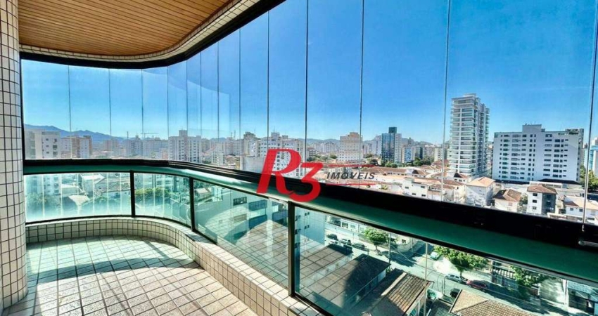 Apartamento com 2 dormitórios à venda, 125 m² por R$ 890.000,00 - Embaré - Santos/SP