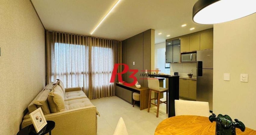 Apartamento com 1 dormitório à venda, 52 m² por R$ 603.075 - Aparecida - Santos/SP