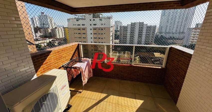 Apartamento com 2 dormitórios para alugar, 84 m² por R$ 6.000,00/mês - Boqueirão - Santos/SP
