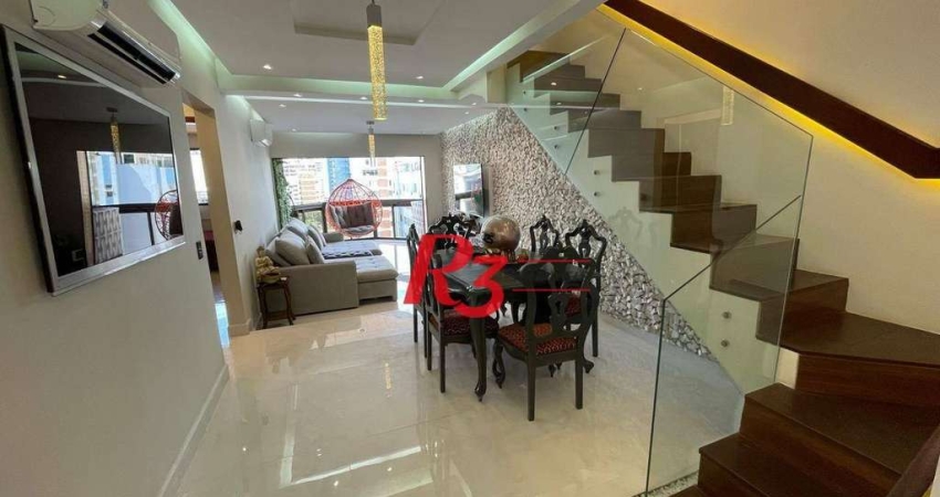 Cobertura com 4 dormitórios à venda, 187 m² por R$ 1.900.000,00 - Aparecida - Santos/SP