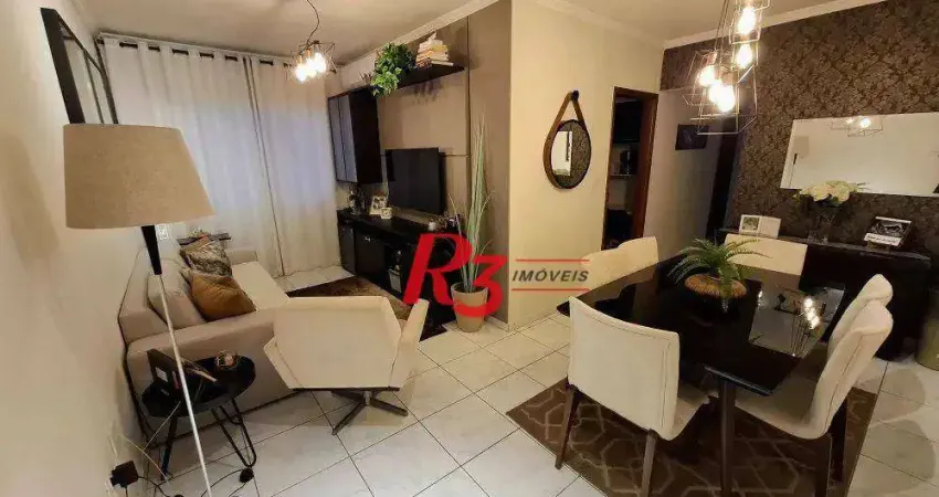 Apartamento com 2 dormitórios à venda, 80 m² por R$ 620.000,00 - Campo Grande - Santos/SP