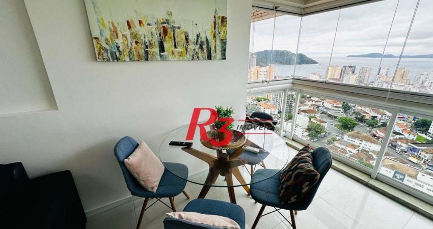 Apartamento com 1 dormitório para alugar, 48 m² por R$ 5.000,02/mês - Ponta da Praia - Santos/SP