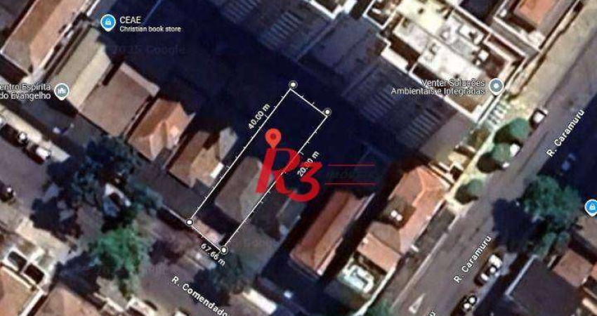 Terreno à venda, 224 m² por R$ 750.000,00 - Aparecida - Santos/SP