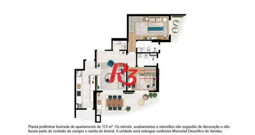 Apartamento com 2 dormitórios à venda, 113 m² por R$ 1.530.000,00 - Ponta da Praia - Santos/SP