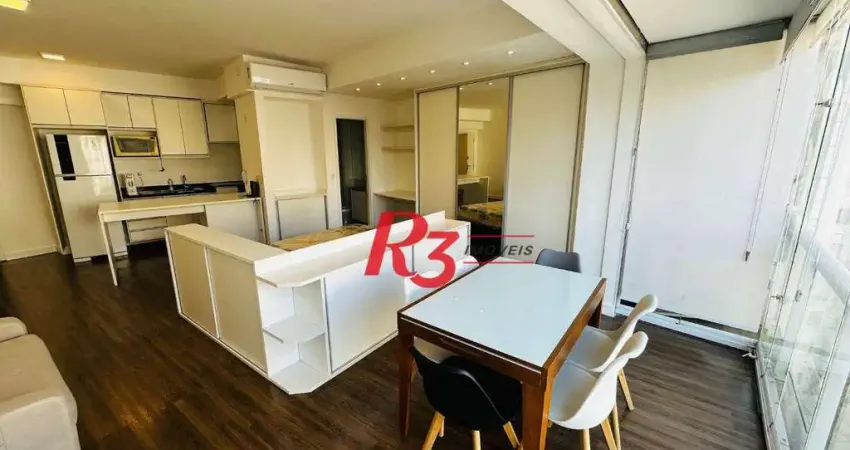 Apartamento com 1 dormitório para alugar, 50 m² por R$ 5.000,00/mês - Pompéia - Santos/SP