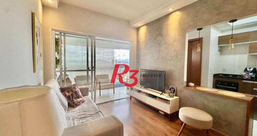 Apartamento com 1 dormitório à venda, 55 m² por R$ 620.000,00 - Boqueirão - Santos/SP