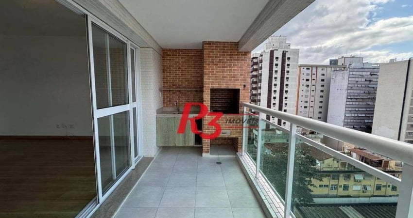 Apartamento com 2 dormitórios para alugar, 109 m² por R$ 6.500,00/mês - Gonzaga - Santos/SP