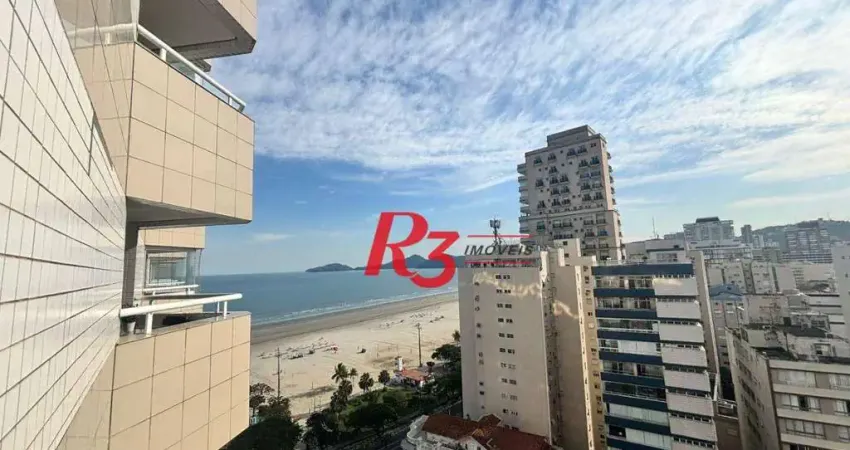 Flat frente Mar com 2 dormitórios à venda, 56 m² por R$ 585.000 - Boqueirão - Santos/SP