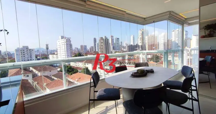Apartamento com 1 dormitório à venda, 60 m² por r$ 1.000.000,00 - boqueirão - santos/sp