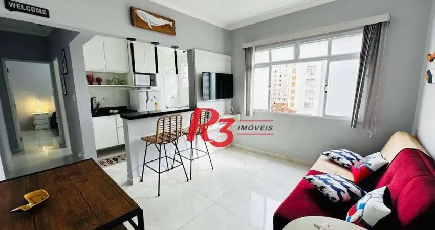 Apartamento com 1 dormitório à venda, 60 m² por R$ 460.000,00 - Gonzaga - Santos/SP