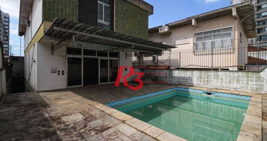 Sobrado para alugar com 4 dormitórios 1 Suíte, 390 m² Piscina, 2 VGS Boqueirão Santos/SP