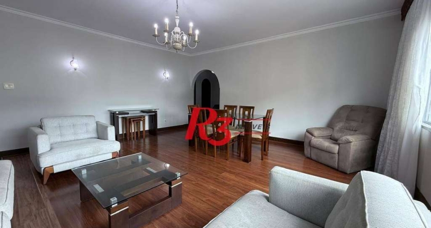 Apartamento com 3 dormitórios para alugar, 183 m² por R$ 7.500,00/mês - Boqueirão - Santos/SP