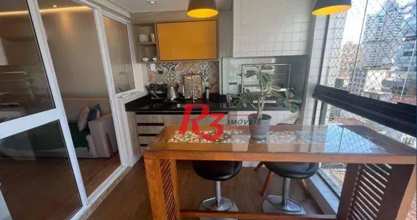 Apartamento com 3 dormitórios à venda, 98 m² por R$ 1.300.000,00 - Gonzaga - Santos/SP