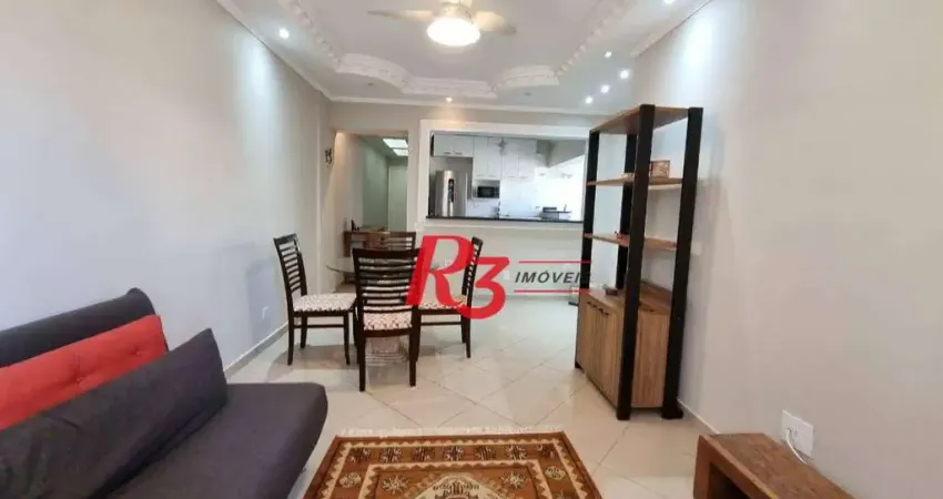 Apartamento com 1 dormitório para alugar, 46 m² por R$ 3.700,02/mês - Gonzaga - Santos/SP