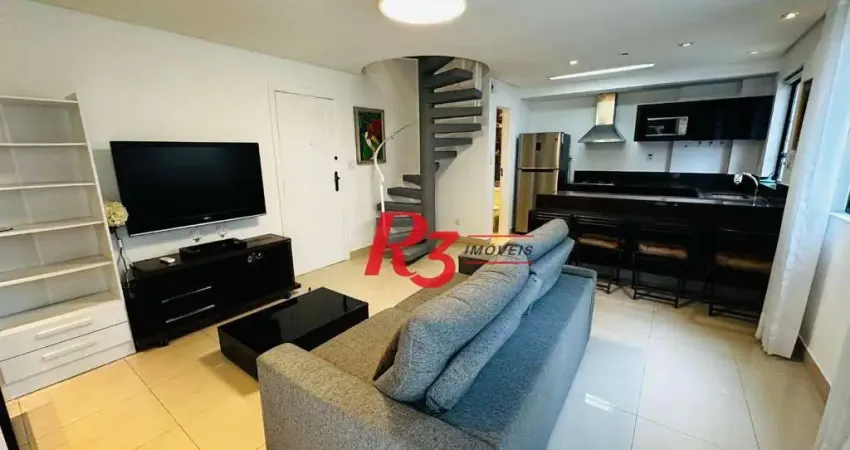 Apartamento Duplex com 1 dormitório à venda, 83 m² por R$ 710.000,00 - Ponta da Praia - Santos/SP