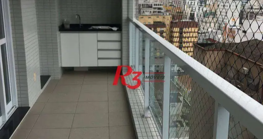Apartamento com 1 dormitório para alugar, 57 m² por R$ 5.000,00/mês - Gonzaga - Santos/SP