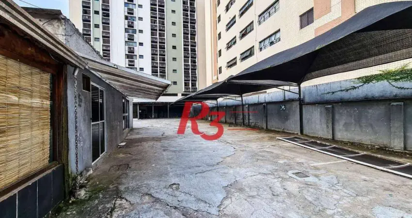 Terreno para alugar, 595 m² por R$ 14.000,00/mês - Boqueirão - Santos/SP