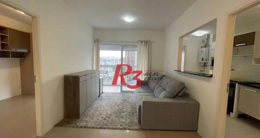 Apartamento com 1 dormitório para alugar, 57 m² por R$ 5.350,00/mês - Gonzaga - Santos/SP