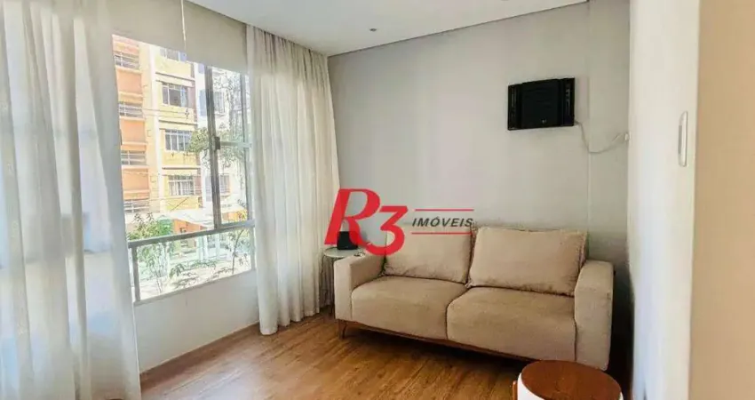 Apartamento com 1 dormitório para alugar, 44 m² por R$ 3.500,00/mês - Boqueirão - Santos/SP