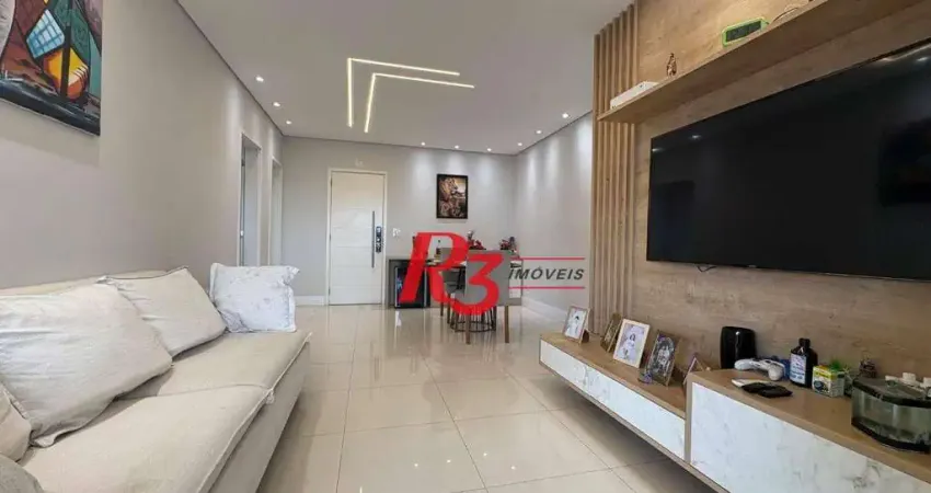 Apartamento com 3 dormitórios à venda, 110 m² por r$ 1.550.000,00 - embaré - santos/sp