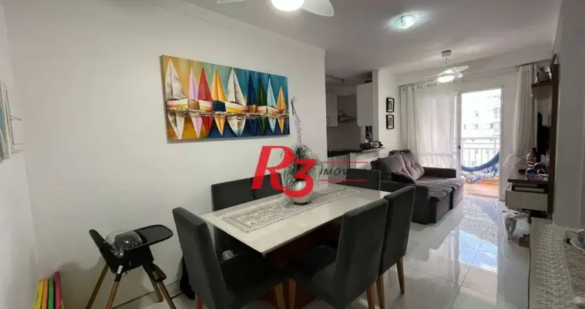 Apartamento com 2 dormitórios à venda, 64 m² por r$ 610.000,00 - marapé - santos/sp