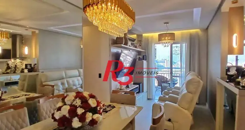 Apartamento com 2 dormitórios à venda, 65 m² por r$ 692.000,00 - marapé - santos/sp