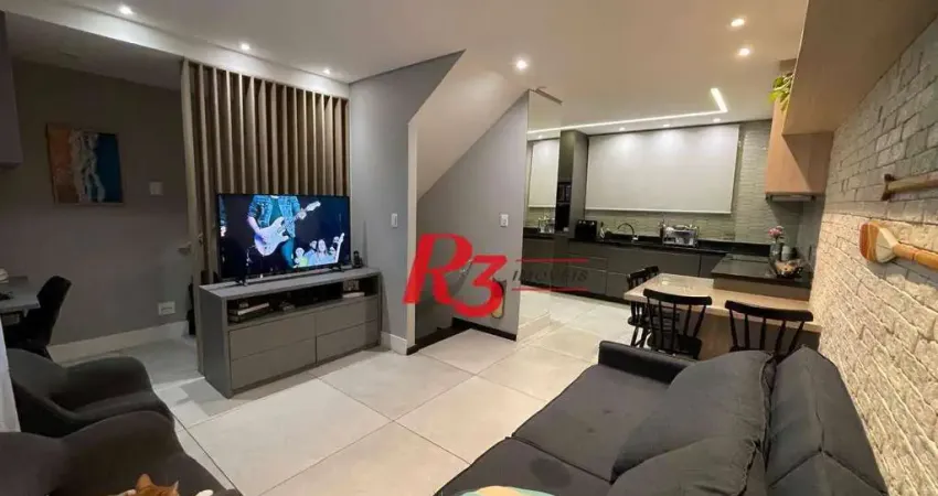 Sobrado com 2 dormitórios à venda, 115 m² por r$ 640.000,00 - marapé - santos/sp