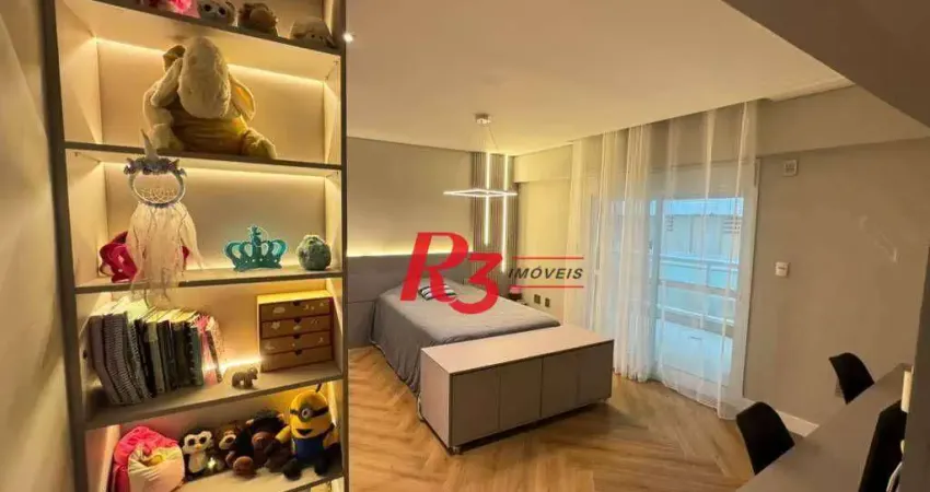 Apartamento com 4 dormitórios à venda, 360 m² por r$ 7.000.000,00 - gonzaga - santos/sp