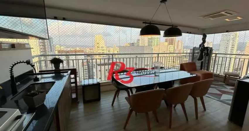 Apartamento com 3 dormitórios à venda, 124 m² por r$ 1.980.000,00 - boqueirão - santos/sp
