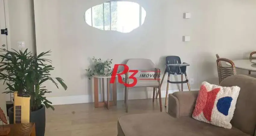 Apartamento com 3 dormitórios à venda, 150 m² por r$ 1.300.000,00 - marapé - santos/sp