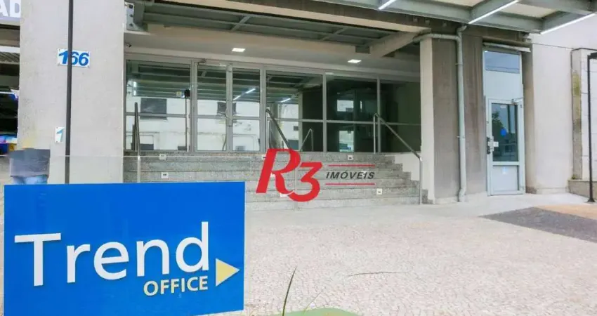 Sala para alugar, 42 m² por r$ 3.300,02/mês - vila matias - santos/sp