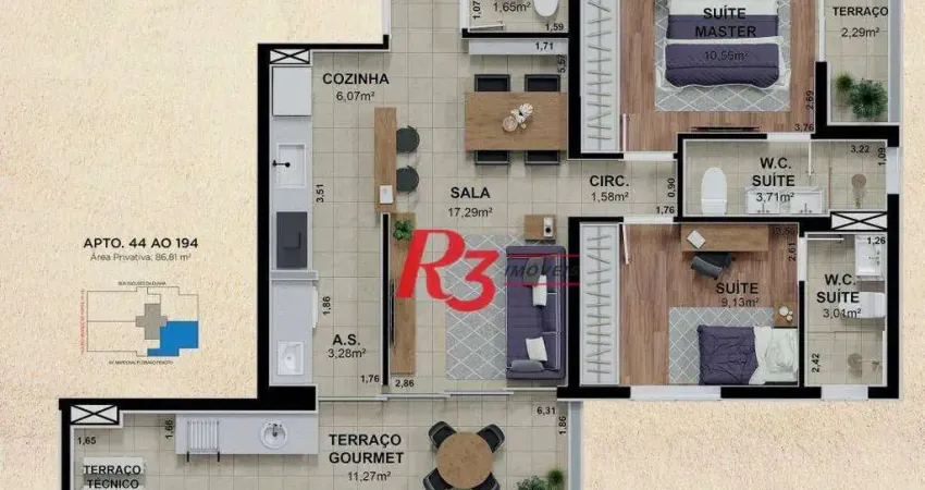Apartamento à venda, 86 m² por r$ 1.290.000,00 - pompéia - santos/sp