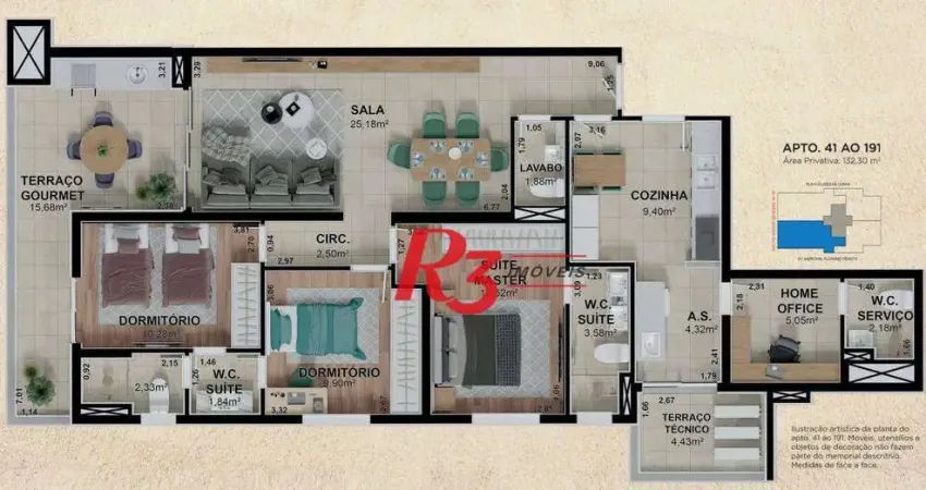 Apartamento à venda, 132 m² por r$ 1.719.000,00 - pompéia - santos/sp