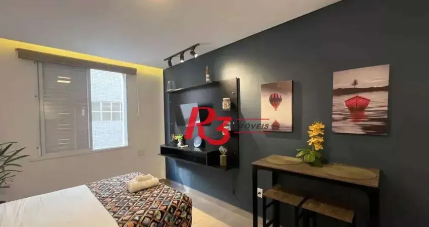 Kitnet com 1 dormitório para alugar, 30 m² por r$ 3.600,00/mês - josé menino - santos/sp